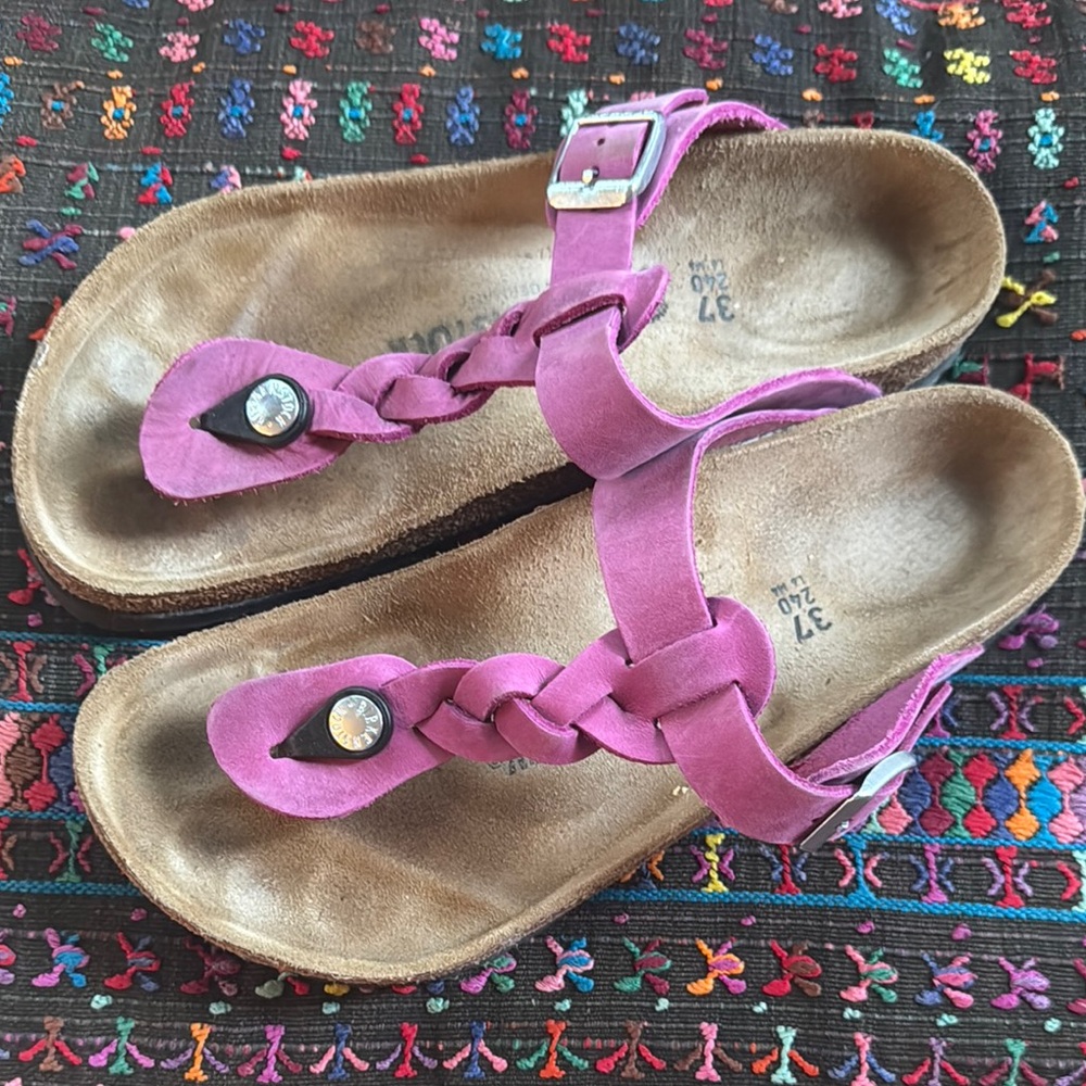 Women's Pink Braided Sandals